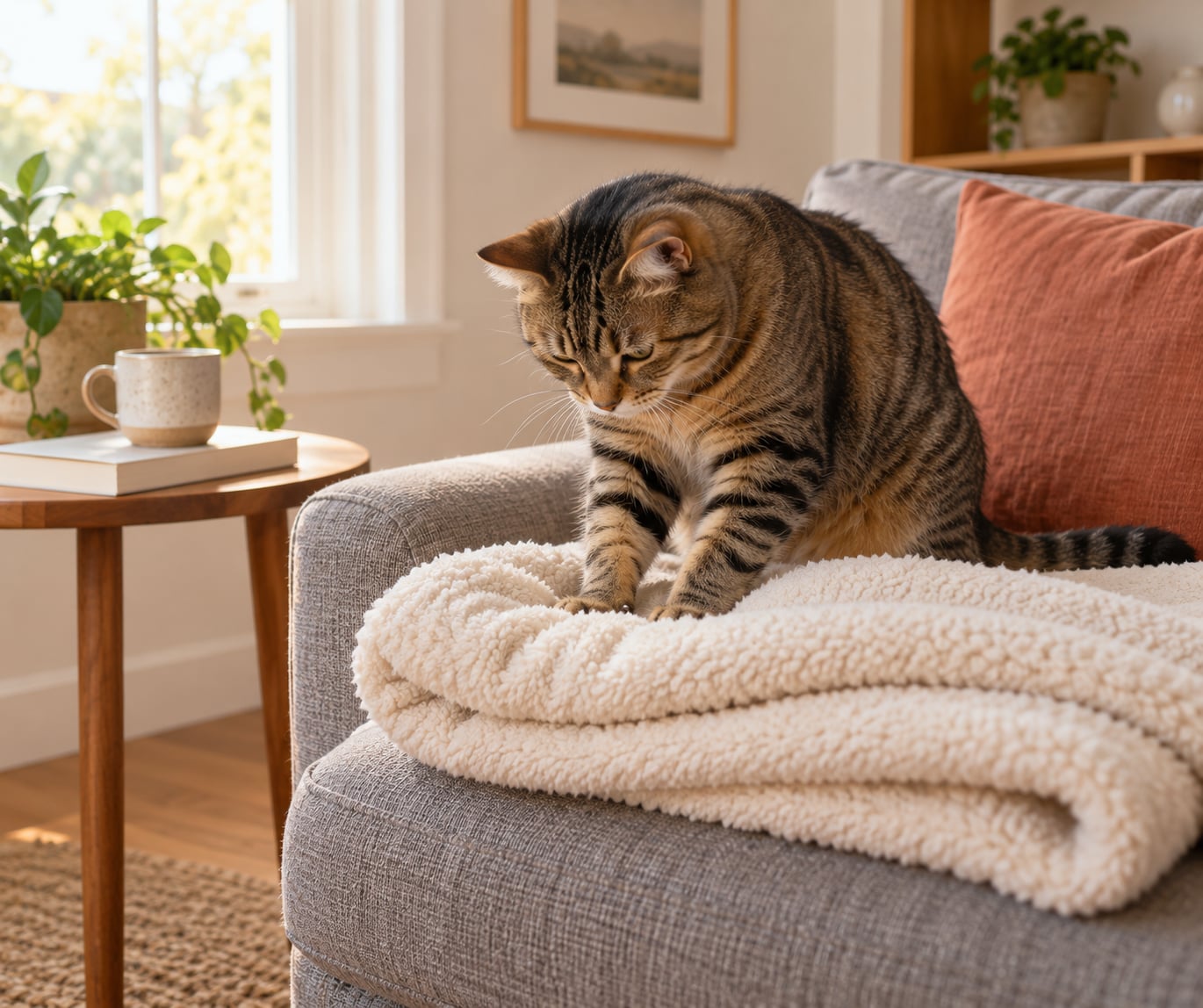 why cats knead blankets with their paws
